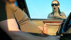 Stranger Caught Me Jerking Off in a Car in a Public Park and Gave Me an Incredible BlowJob!!