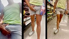 Big White Cowboy Cock in Tight Cutoffs at the Grocery Store – POV Public Tease in a Small Town