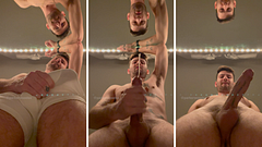 POV Jerk Off in the Mirror - Eating Cum from my Big Uncut Tatted Cock (2022)