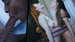 Real Life Hentai 3d - Josephine Jackson & Sofia Rivers having Sex at Haunted House Trailer