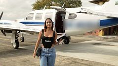 Colombian model FUCKS her assistant on a private JET while the pilot sees!