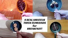 Cereales, galletas, gemidos altos y leche muy espesa para desayunar!