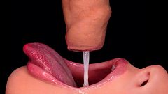 CLOSE UP: BEST Milking MOUTH made You CUM FOUR TIMES! Hungry FORESKIN Blowjob! Sucking UNCUT COCK 4K