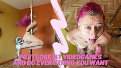 POV: I lose at videogames and I do whatever my boyfriends wants, striptease and blowjob