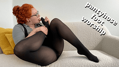 black pantyhose foot toe licking, sucking, and self worship - full video on Veggiebabyy Manyvids