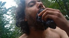 I Piss In and Onto My Boxer Briefs, Stuff Them Into My Mouth, Gag on Them, and Finally Lick Cum