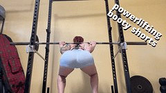 booty shorts, thong, and sports bra powerlifting workout - squat, bench, sumo deadlifts veggiebabyy