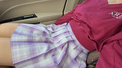 Hot Schoolgirl in Sexy Skirt being Naughty in the Car