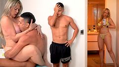 My stepmom sucks my big cock so I don't tell my dad off - Max Betancur & Monique Fuentes
