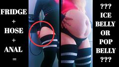 Pornstar's "New" Belly Inflation Category: Fridge & Ice Water Destroy Her Anal