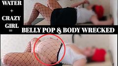 Normal girls cook; she’s a pornstar, category: belly inflation – testing if her belly pops.