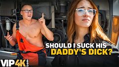DADDY4K. Dirty and sweaty guys make her pussy LEAK!