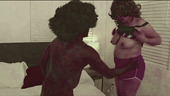 Sexy 70s white slut satisfies her dominant black king's big black cock BBC