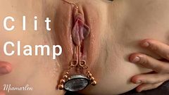 Clitoral Clamp, Gemstone Anal Plug and Vibrator Lead to an Intense Female Orgasm