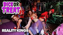REALITY KINGS - Eve Ellewood, Stoney Lynn, And Gina Valentina Start A Spooky, Steamy Halloween Orgy