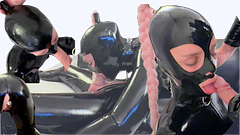 Jessi fucked in Latex Catsuite / Anal Plug/ massive Cumshot