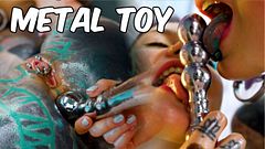 Threesome Oily Fetish Lesbian Fun Metal Toy