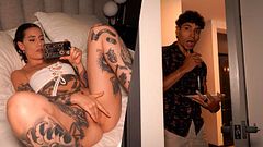 Stepson finds his stepsister masturbating and needs to help her - Thiago Lopez & Blaze Rager