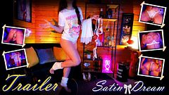 Relax as you watch my tits, pussy, and ass tease you hard, sensually erotic (TRAILER SATIN DREAM VIDEO)