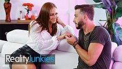 REALITYJUNKIES - Stunning Dark Beauty Seduces Handsome Guy With Flirty Moves That Drive Him Wild