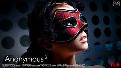 Masked beauty fingerbangs her smooth shaved pussy to orgasm