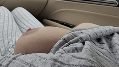 Big Beautiful Boobs Stepsister with Sensitive Nipples Teasing in the Car