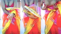 Indian Gay Bottom Crossdresser in Rainbow Saree Making Pride for Lgbtq Real Hard XXX Sex