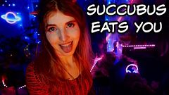Slutty Succubus eats you | ASMR roleplay | Mouth sounds, ear licking & Visuals