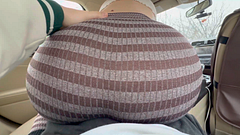 Amateur Stepsister Teasing with Her Big Boobs and Phat Ass Grinding in the Parking Lot