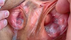 Come on, push! Squeeze all the cum out of your hole!