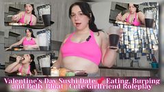 Valentine’s Day Sushi Date 💕 Eating, Burping and Belly Bloat | Cute Girlfriend Roleplay