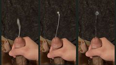 incredible aim • three ropes of cum shoot and land in the same puddle