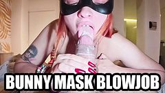 Bunny Mask Blowjob – Latina Playboy Bunny Sucks Cock Closeup POV