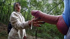 DICK FLASH IN PARK. A stranger caught me jerking off and helped me cum.