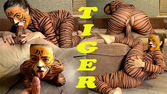 Tigress sucks, fucks and gets cum in her mouth. How beautiful it is!