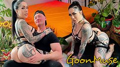Tattooed Lacey Jayne Shaved Pussy Filled By Huge Dick