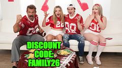 Eva Nyx And Charlie Forde Turn Football Sunday Into A Steamy Family Foursome