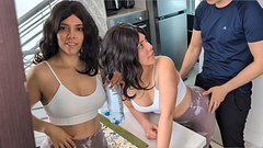 My best friend's girlfriend was horny before we went to the gym together