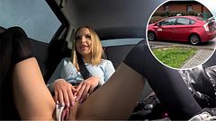 👉WIKSOLA👌 takes a taxi and plays with her pussy in the backseat of the car 🤔