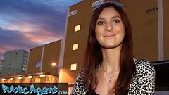 Public Agent - redhead had great tits, big hips and let me fuck her outside