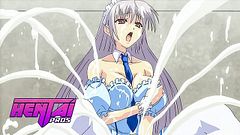 HENTAI PROS - Aya Hinata’s Wet Maid Uniform Gets Soaked As She Squirts And Takes A Bukkake Shower