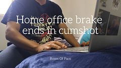 Home office break ends in cumshot