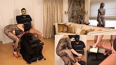 4 Minutes of Pain: Milking Machine on the Cock Head Post-Orgasm Drives this Slave to the Limit