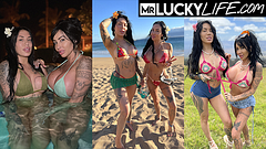 Busty Besties Danae Marie And Lacey Jane Enjoy An Outdoor Date And Blowjob