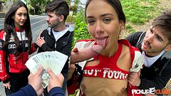PickupClub - A Rich Guy Picks Up a Sexy Brunette Vixi Rafi and Makes her Cheat in Front of her Cuck Boyfriend!