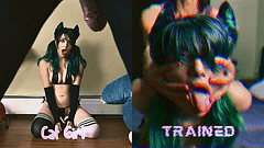 SLUTTY sexy CATGIRL shocked by BIG swinging MEATY cock
