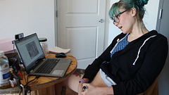 alt girl studying got horny and wet so she used her study break for a good fucking time