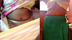 Desi Tamil Naughty Wife Renu Petticoat Blouse Saree Tease for Hubby's Friend! IndianHotwifeX