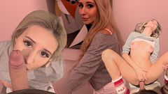 “Shh… We Got Caught!” – Risky Couch Sex With Stepsister While Parents And Guests Were Upstairs