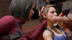 Hentai Anime Facefucking Jill Valentine & Ada Wong Cosplay - Resident Evil Cartoon Parody